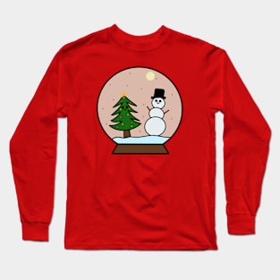 Snowman and Christmas Tree Long Sleeve T-Shirt